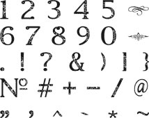 Technique Tuesday - Alphabet Stamp Set - Provence Numbers & Punctuation Large  (sold individually)